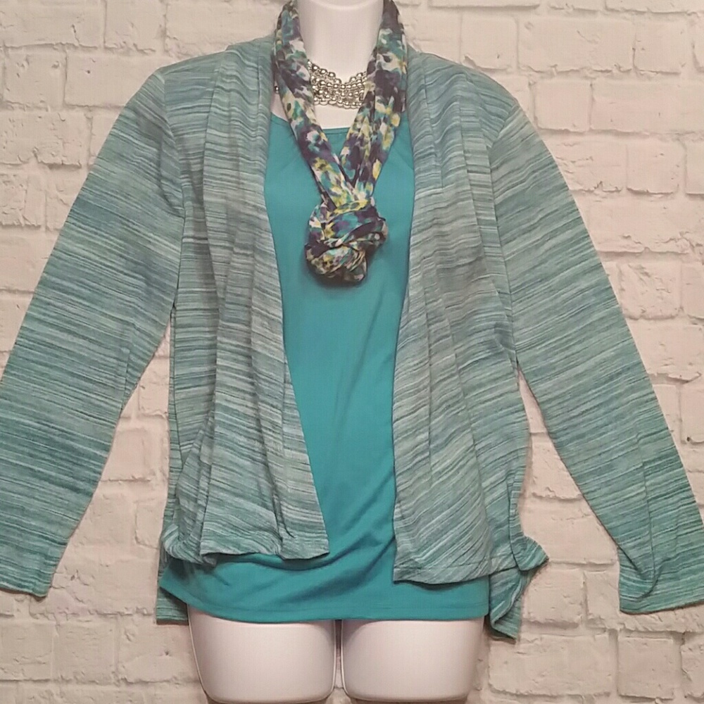 Cardi-Blouse Combo & Detachable Scarf